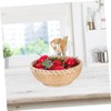 CHILDWEET Bamboo Pantry Baskets Round Woven Storage for Fruits Veggies