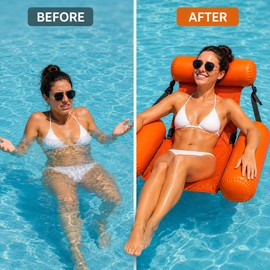 Inflatable Pool Lounger for Adults – Foldable Floating Chair with Mesh Seat for Pool, Lake & Beach Relaxation