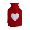 Hot Water Bottle with Heart, 100% Polyester Cover, approx. 32