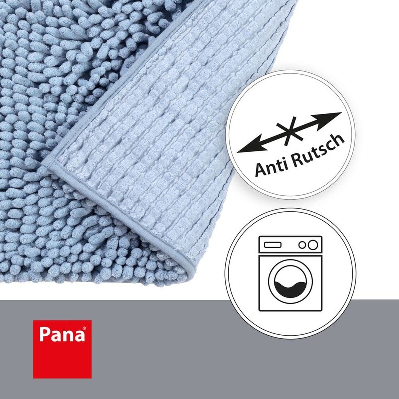 PANA Fluffy Toilet Mat with Cut-Out Chenille Bath Mat in