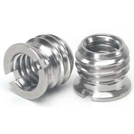HITHUT Stainless Steel 1/4"-20 Female to 3/8"-16 Male Convert Screw Adapter 2 Pieces 8mm Height