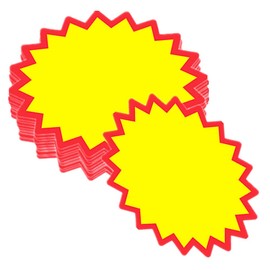 FZLANQ 100 PCS Sales Price Label Blank Star Retail Sale Signs Price Tags Burst Paper Signs for Retail Store Grocery Shop Party Favors