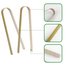 20 Pcs Mini Wooden Tongs Disposable Cooking Utensils Bamboo Tongs Disposable Tongs, 4 Inch Buffet Tongs Cooking Tongs for Cooking Bamboo Toast Tongs Bread Pickles Home Use