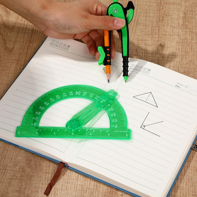Zonon Student Geometry Math Set Compass and Protractor Set, Drawing