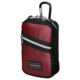 HAKUBA SPG-CS-CPMRD Digital Camera Case, Pixgear CS Camera Pouch, Medium, Red, Digital Camera, Compact Camera, Gadget Case, Carabiner, Belt Loop, Double Zipper,