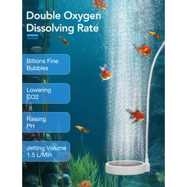 2 Pack Fish Tank Bubbler Air Stone - 4 Inch Ultra Silent Air Stones for Aquariums, High Dissolved Air Stone Hydroponics System, Ideal Bubbler Stone for 30 to 100 Gallon Aquarium Fish Tank,Suitable for