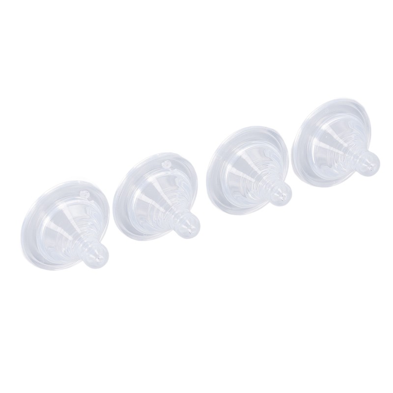 4pcs Infant Bottle Nipples Bust Feeling Replacement Silicone Nipple Round