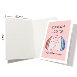 Nchigedy Happy 6th Anniversary Card for Him Her, Iron Anniversary Pun Card for Husband Wife, Cute Funny 6 Years Wedding Anniversary Card, Iron Always Love You