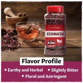 Eastanbul Echinacea Purpurea, 4.2oz Dried Echinacea Flowers & Leaves, Loose Leaf Whole Equinacea Herb, Premium Quality, Herbal Tea & Infusion, Non-GMO, Vegan, Gluten Free, 100% Natural