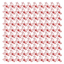 100pcs Binder Clips Cute Rabbit Shape Strong Clamping Force Metal Hollow Mini Binder Clips Paper Clamps for Office Document Red
