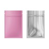 Flat Resealable Mylar Zipper Seal Lock Matte Pink with Translucent