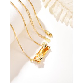 AENEAS Bee Necklace 18K Gold Over 925 Sterling Silver Honeycomb Pendant Citrine Crystal Bumble Jewelry Cute Animal Mother's Day Gifts for Women Mom Wife