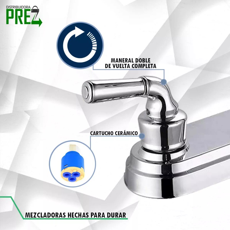 Prez Grifo Mezcladora Fregador Llave Inoxidable Flexible Sp-80094