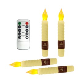 6.5 Inch Yellow LED Flickering Flameless Pillar Taper Candles Remote Control Timer Set Battery Operated for Weddings Partiescolor: Red, size: Medium (6"-8")