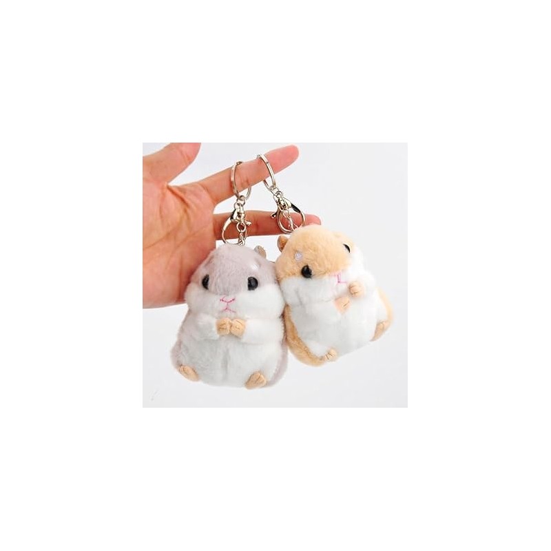 Hamster Keychains, Mini Plush Animal Charms Keyrings, Stuffed Backpack Handbag