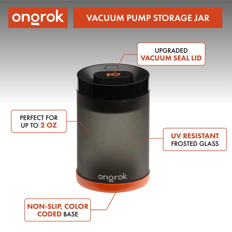 ONGROK Glass Storage Jar with Vacuum Pump Technology, Air Proof