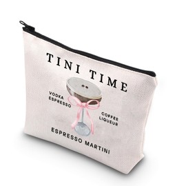 TSOTMO Espresso Martini Makeup Bag - Tini Time Gift - Cosmetic Case - Martini Lovers - Zipper Pouch - Marble - Unisex-Adult - 23.5 x 17 cm - Makeup & Travel