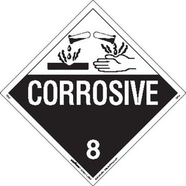 Labelmaster Z-PL4 Corrosive Hazmat Placard, Worded, Tagboard (Pack of 25)