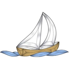 10-1/2" x 7" Colored Exquisite Glass Sailboat Bevel Cluster COEC812