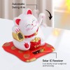 Mini Estatuilla Gato Japonés Suerte Fortuna Solar Maneki Nek