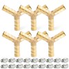 Bwintech 6pcs 8mm 3 Way Y Shaped Brass Hose Connector