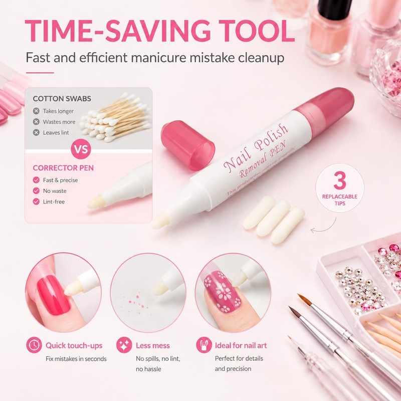 Lápiz Corrector de Esmalte Zenarao 3 Puntas – Corrección Precisa
