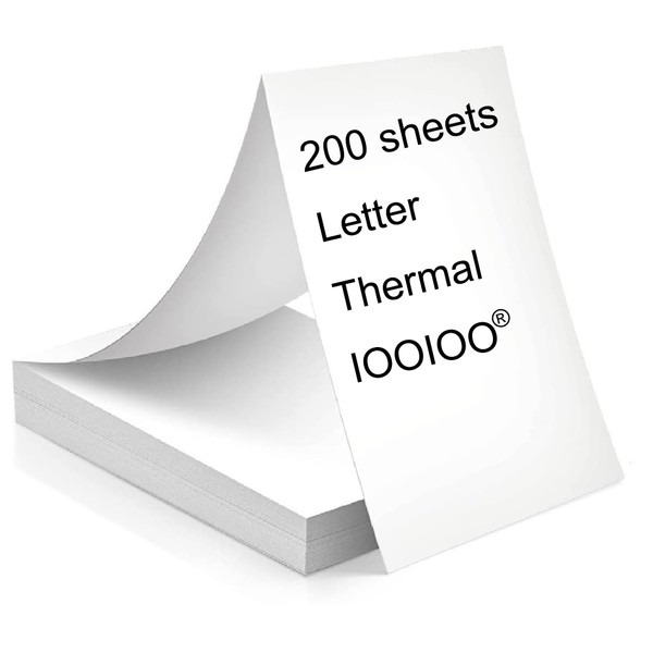 200 pages, thermal printer paper 8.5 x 11, letter, folded,