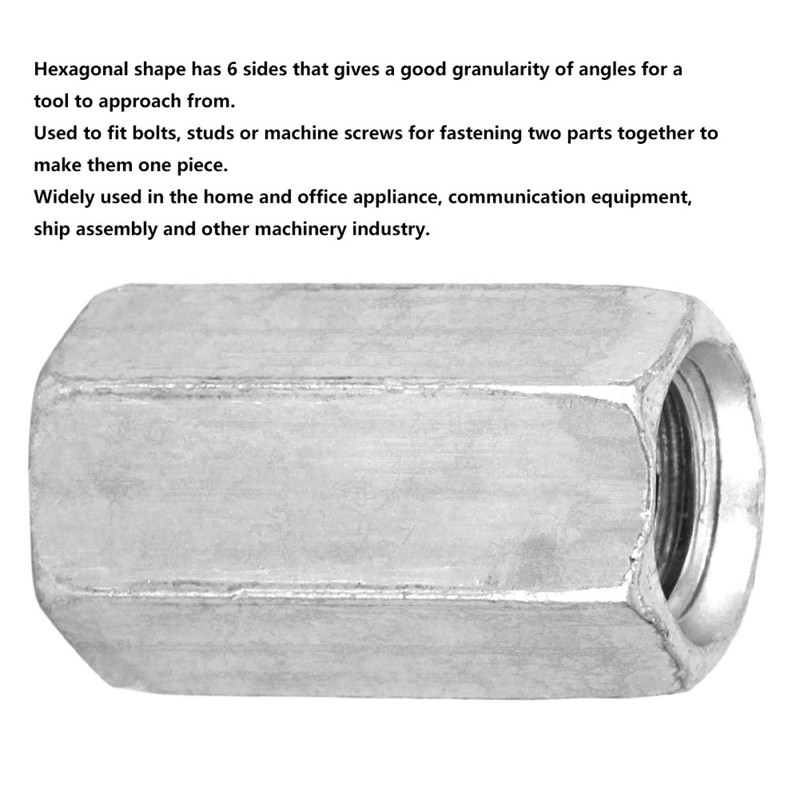 M8 Coupling Nut, Akozon 10pcs M8 Long Rod Nut Threaded