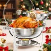 WARMOUNTS Round Chafing Dishes for Buffet with Glass Lid (5QT,