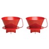 Fino Pour-Over Coffee Brewing Filter Cone, Number 4-Size, Red, Brews