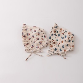 Baby Gauze Princess Hat for Newborn Girls, Thin Spring/Autumn Style with Lace (2-12 Months, 42-47cm) Reference/Blue Floral Court Hat 3ea