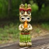 MIBUNG 13" Tall Solar Torch Tiki Garden Statue, Resin Large