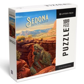 Lantern Press Sedona, Arizona, Oil Painting, Devil's Bridge, 1000 Piece Jigsaw Puzzle for Adults, Made in USA with Reference Poster