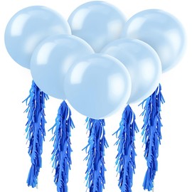 Cool Blue Premium Latex Balloons (91cm) Pack of 6 - Perfect for Parties & Events