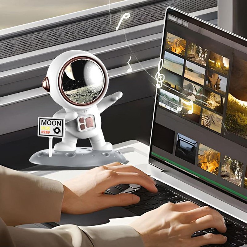 Desktop Speakers, Astronaut Small Speaker, 32.8 Ft Range, Stylish Wireless