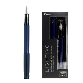 Pilot Fountain Pen LIGHTIVE Active Navy Medium Point FLT-2SR-ANV-M Black Ink With Original Stylus Ballpoint Touch Pen