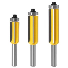 Bestgle 3pcs 8mm Shank 4 Flutes Flush Trim Router Bit with Top Bearing for Woodworking Milling Cutter Tool