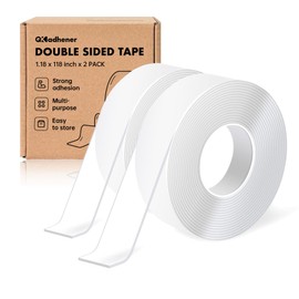 QKadhener Double Sided Tape Heavy Duty, Multipurpose Clear Mounting Tape for Walls, Office Decor, Picture Hanging, and Posters, Hanging Adhesive Strips (2)
