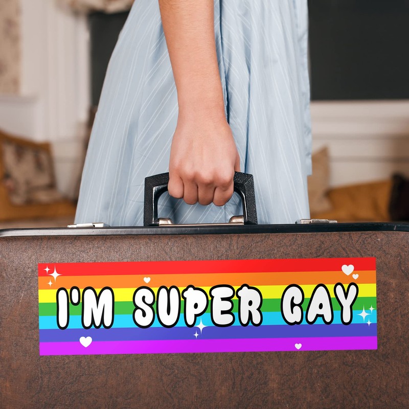 I'm Super Gay Sticker Decal Notebook Car Laptop 11"x3" (Color)