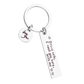 Yolev Auto Schlüsselanhänger Safe Driving Driver Schlüsselanhänger für Freund Ehemann Vater Valentinstag(Silber)