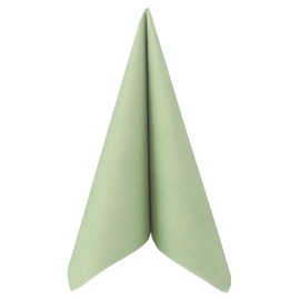 50 Apartina Napkins Fabric-Like Airlaid, Plain, Phalaris Natural Green, Size 33 x 33 cm