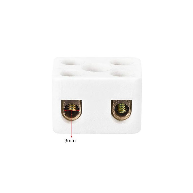 uxcell 2 Way Ceramics Terminal Blocks High Temp Porcelain Ceramic