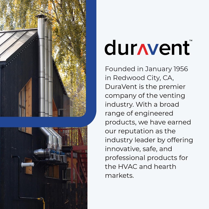 DuraVent 45-Degree Pellet Stove Vent Elbow, Stainless-Steel Insulated Double-Wall Vent,