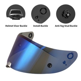 VCOROS RPHA11 Helmet Visor Replacement for HJ-26/RPHA 70 Helmet Face Shield Accessories (Chrome Blue)