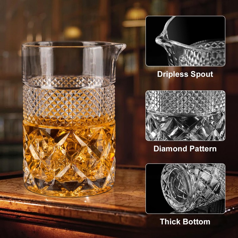 Cocktail Mixing Glass - Premium 22oz - Solid, Stable, Sturdy