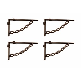 4 Cast Iron Rustic Chain Brackets Braces Bookshelf Brackets