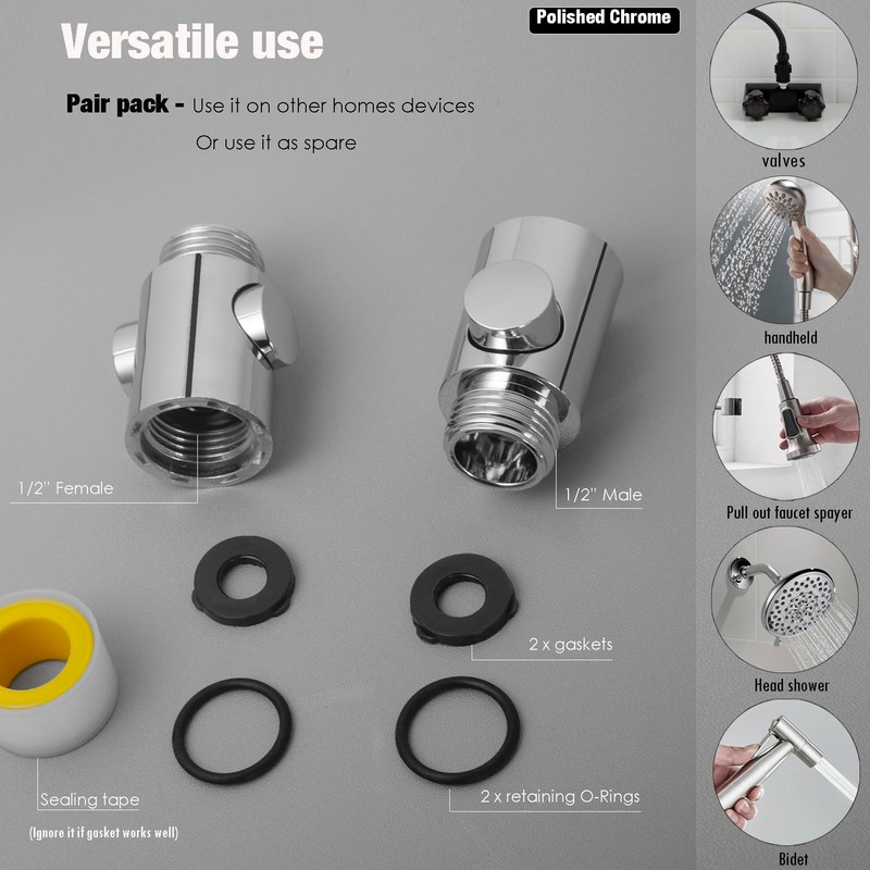 Shower Head Water Shut Off Valve - Pair Pack -
