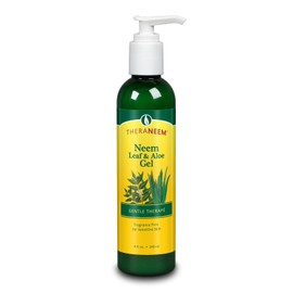 Theraneem Naturals Neem Leaf & Aloe Gel | Helps Refresh & Nourish Skin | Organic Neem Leaf & Aloe Vera | Fragrance Free for Sensitive Skin | 8fl. oz (Fragrance Free)