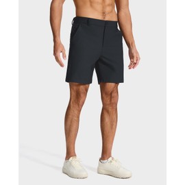 SNOWTEN Men's Classic Fit 7 Inch Golf Shorts Lightweight Quick-Dry Stretch Fabric with 4 Pockets for Hiking Casual Work Darkgrey 38