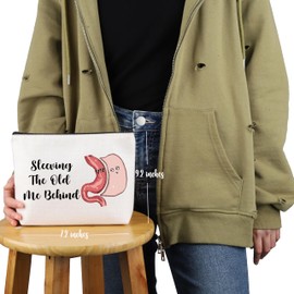 PYOUL Surgery Gastric Awareness Gift Sleeving The Old Me Behind Makeup Bag Gastric Sleeve Bariatric VSG Cosmetic Bag Surgery Gastric Merch (Old Me Behind Bag)